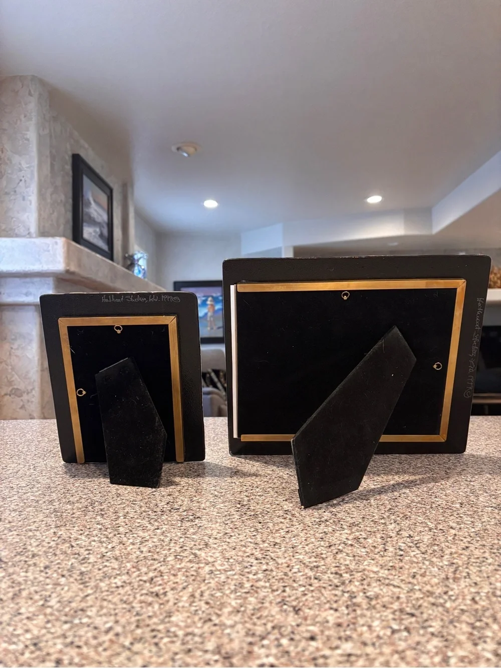 Vintage  Paul Hathcoat Art Glass Mosaic Photo Frames - Matching Set of 2